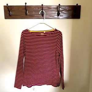 EUC Boden Maroon-Gold Striped Long-Sleeve Shirt,XL